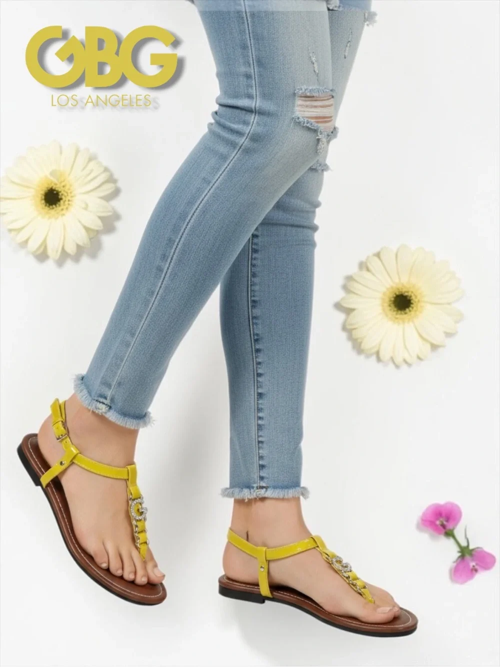 NWT GBG Los Angeles Yellow Patent Crystal 